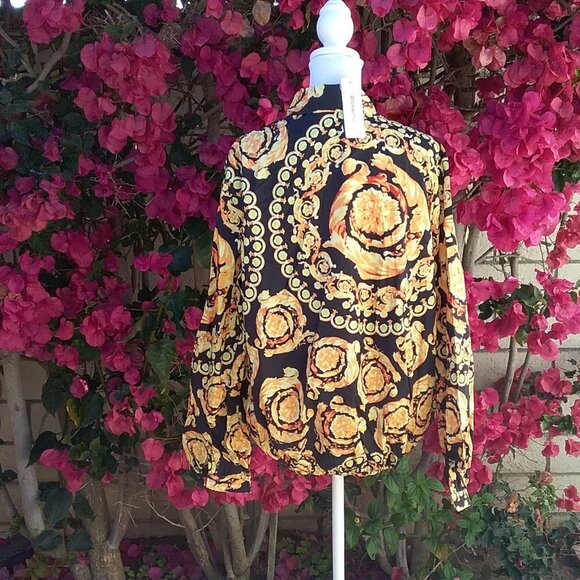 OC Order Plus Blouse Black Orange and Yellow Long Sleeve XXL NEW - Picture 2 of 5